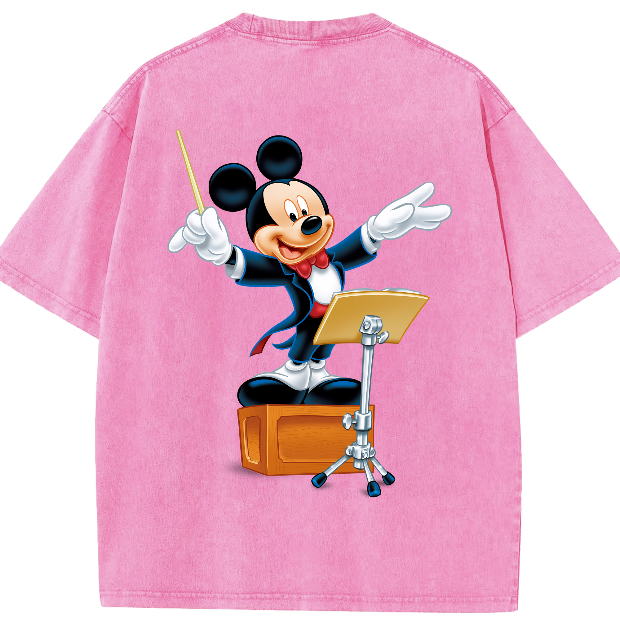 （画像用） ミッキーマウス Mickey Mouse 綿100% ヴィンテージ風 半袖Tシャツ（背面プリント）